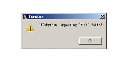 IDAPython: importing “site” failed.
